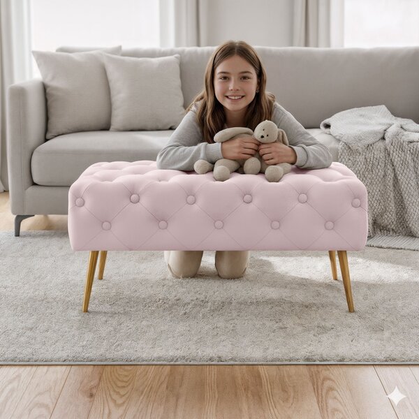 Ak furniture Taburet Madrid ružový