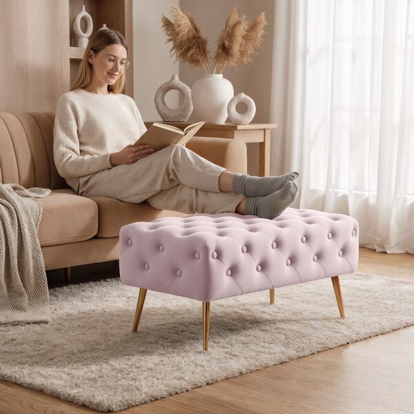 Ak furniture Taburet Madrid ružový