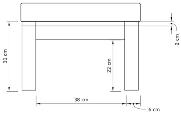 MarLiving Taburet MEXICO 02 51 cm z masivu/červený