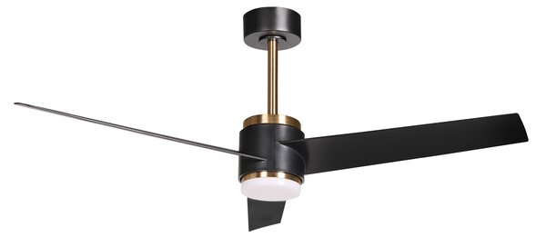 Stropný ventilátor s LED svetlom čierny kovová základňa plastové lopatky časovač 3 teplotné režimy diaľkové ovládanie