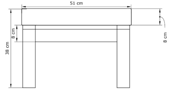 MarLiving Taburet MEXICO 02 51 cm z masivu/červený