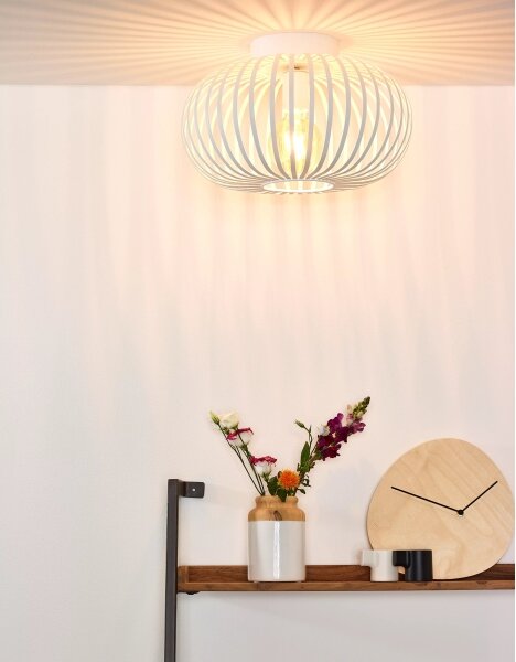 Lucide 78174/40/31 - Stropné svietidlo MANUELA 1xE27/60W/230V pr. 39,5 cm biela