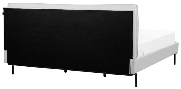 Posteľ sivá polyesterová tkanina čalúnený rám 180 x 200 cm moderný dizajn spálňa