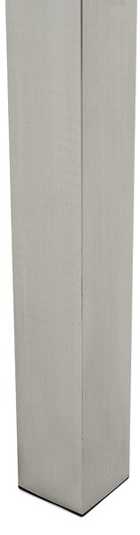 Záhradný jedálenský stôl čierna sklenená doska 180 x 90 cm pre 6 osôb strieborné nohy z nehrdzavejúcej ocele