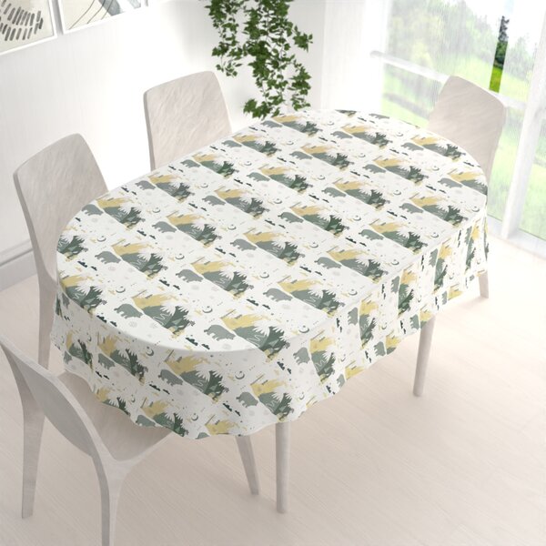 Biante Zamatový oválny obrus Tamara TMR-031 Medvede v horách 50x100 cm