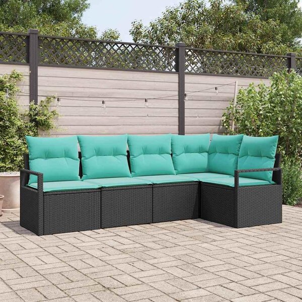 Maison Exclusive - Sedacia súprava 5 ks Schwarz Poly-Rattan