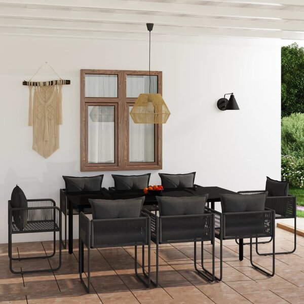 Maison Exclusive – 9-dielna záhradná jedálenská súprava, ierna