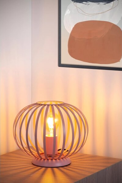 Lucide 78593/25/66 - Stolná lampa MERLINA 1xE27/40W/230V pr. 25,5 cm ružová