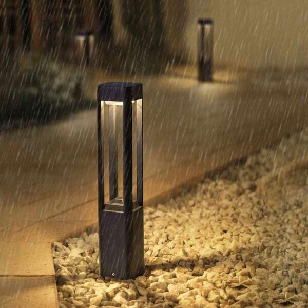 Záhradná stojaca lampa 60 cm LED 10W čierna pieskovaná štvorcová NUTRI Italux