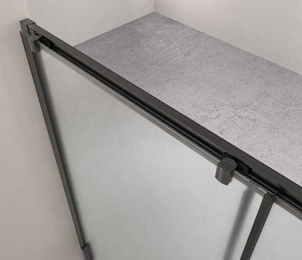 CERANO - Sprchové posuvné dvere Varone LINE L/P - 6 mm - čierna matná, mliečne sklo - 90x195 cm