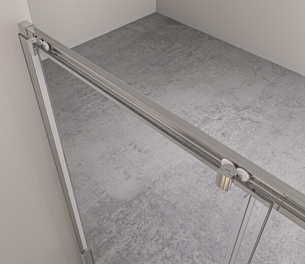 CERANO - Trojstenný sprchovací kút Varone LINE UL/P - 6 mm - chróm, transparentné sklo - 150x70x195 cm - posuvný
