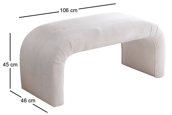 Hanah Home Taburet NU BENCH biely