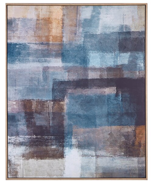Obraz na plátne zarámovaný viacfarebný 103 x 83 cm abstraktný vzor geometrický MDF rám eklektický moderný štýl obývacia izba