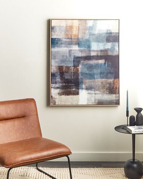 Obraz na plátne zarámovaný viacfarebný 103 x 83 cm abstraktný vzor geometrický MDF rám eklektický moderný štýl obývacia izba