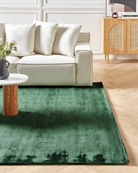 Koberec zelený viskóza 200 x 300 cm všívaný nízky vlas moderný štýl obývacia izba
