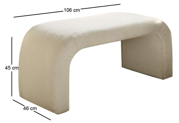 Hanah Home Taburet NU BENCH Teddy biely