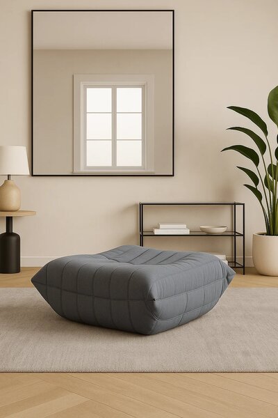 LivinHill Taburet Nua 86 cm zamat sivý