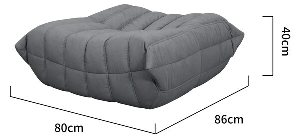 LivinHill Taburet Nua 86 cm zamat sivý