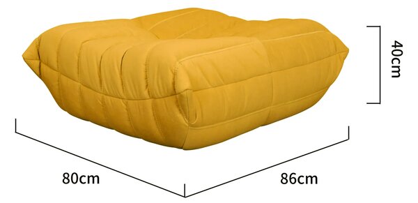 LivinHill Taburet Nua 86 cm zamat horčicový