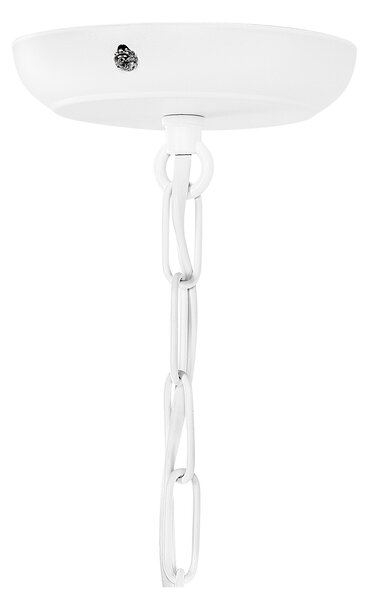 Závesná lampa biela kovové tienidlo v tvare klietky industriálny glamour dizajn