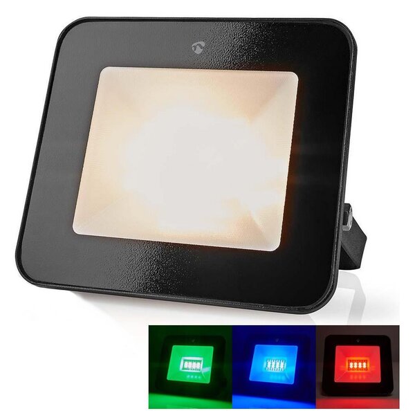 Nedis WIFILOFC20FBK-LED RGBW reflektor SmartLife LED/20W/230V Wi-Fi IP65
