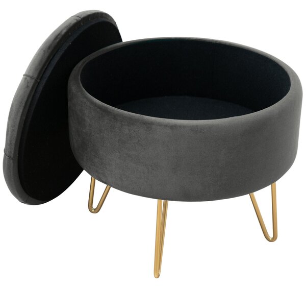 Ak furniture Taburet ROCA zamat sivý