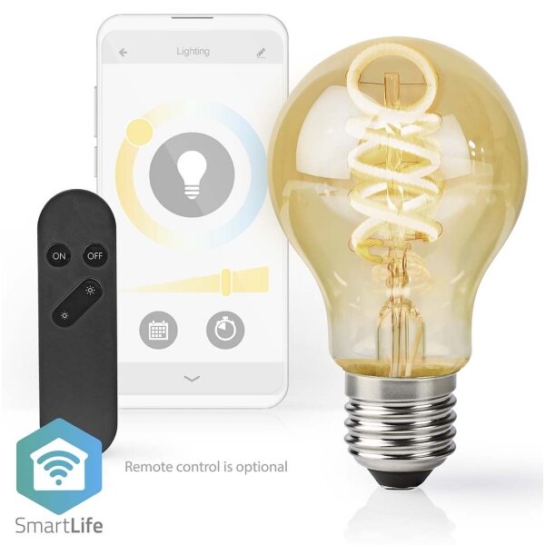 Nedis WIFILRT10A60 - Stmievateľná LED žiarovka A60 E27/4,9W/230V Wi-Fi 1800-6500K