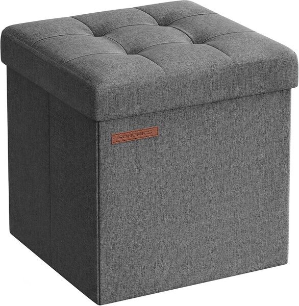 SONGMICS Taburet s úložným priestorom Nestro 30 cm sivý