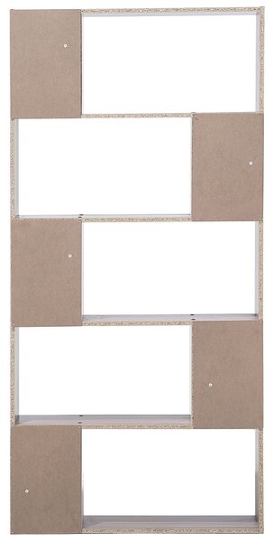 Regál s policami tmavé drevo biela MDF 174 x 83 cm veľké a malé police knižnica úložný priestor moderný škandinávsky štýl obývačka