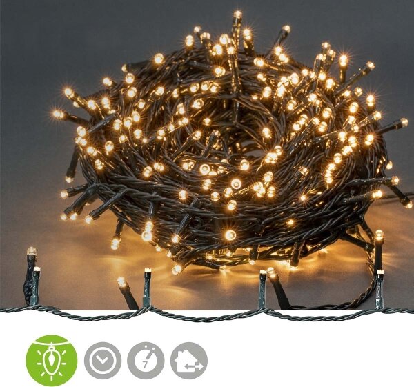Nedis CLLS720 - LED vonkajšia svetelná reťaz 720xLED/7 funkcií 57 m IP44 teplá biela