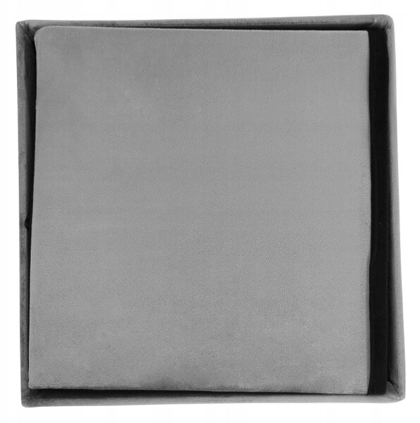 Kontrast Taburet Skora zamatovo sivý