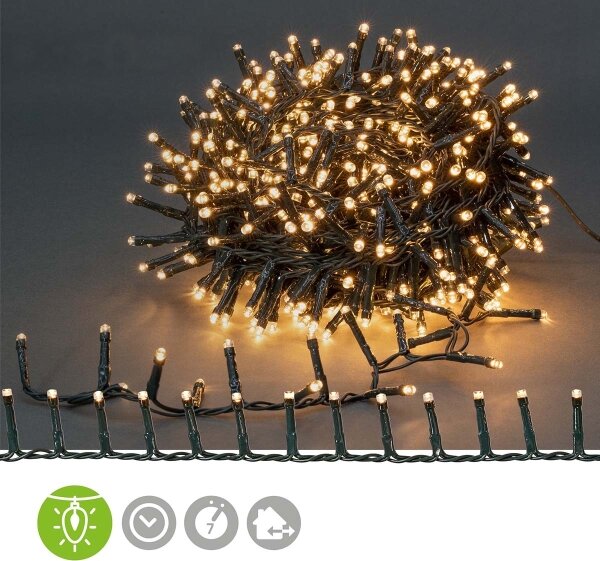 Nedis CLCC400 - LED vonkajšia vianočná reťaz 400xLED/7 funkcií 11m IP44 teplá biela