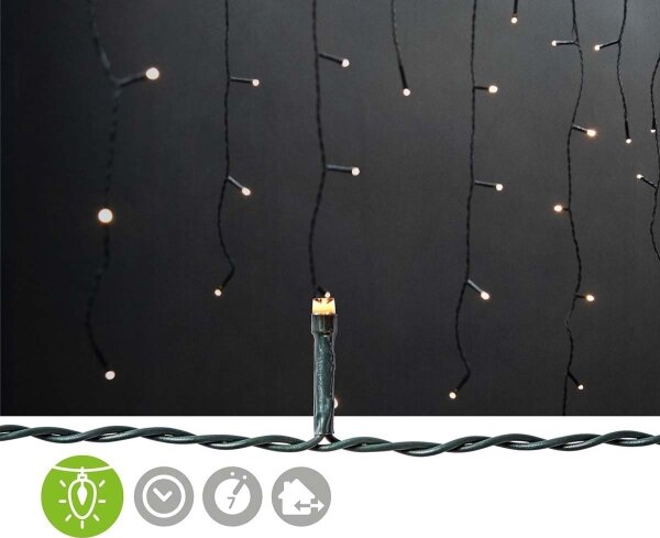 Nedis CLLC180 - LED vonkajší záves 180xLED/7 funkcií 10,9 m IP44 teplá biela