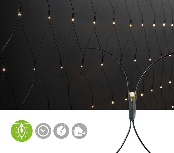 Nedis CLLN160 - LED záves 160xLED/7 funkcií 5m IP44 teplá biela