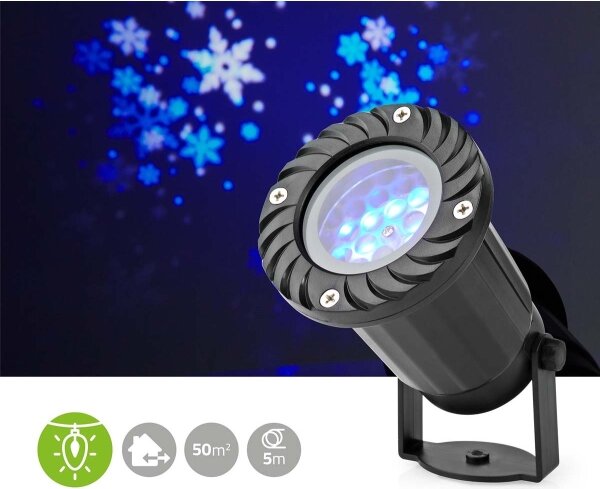 Nedis CLPR1 - LED Vianočný vonkajší projektor snehových vločiek 5W/230V IP44