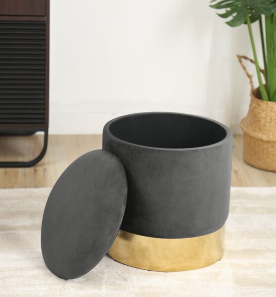 Ak furniture Taburet TANYA zamat sivý