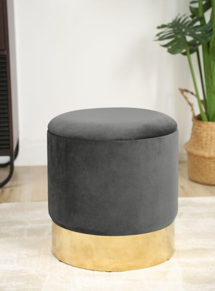 Ak furniture Taburet TANYA zamat sivý