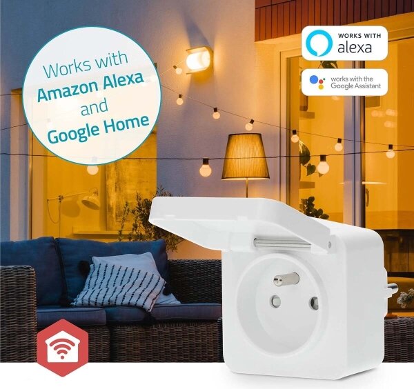 Nedis ZBPO130EWT -Inteligentná zásuvka Smartlife 3680W/230V/ Typ E/16A Wi-Fi Tuya IP44