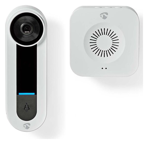 Nedis WIFICDP40CWT - Bezdrôtový videozvonček so senzorom Full HD 1536p Wi-Fi IP65