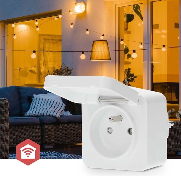 Nedis ZBPO130EWT -Inteligentná zásuvka Smartlife 3680W/230V/ Typ E/16A Wi-Fi Tuya IP44