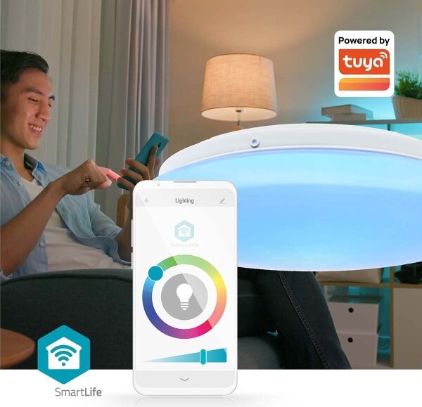 Nedis WIFILAC35WT - LED RGBW Stm. svietidlo LED/18W/230V 2700-6500K IP44 Wi-Fi