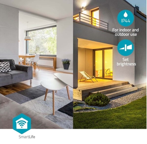 Nedis WIFILAC35WT - LED RGBW Stm. svietidlo LED/18W/230V 2700-6500K IP44 Wi-Fi