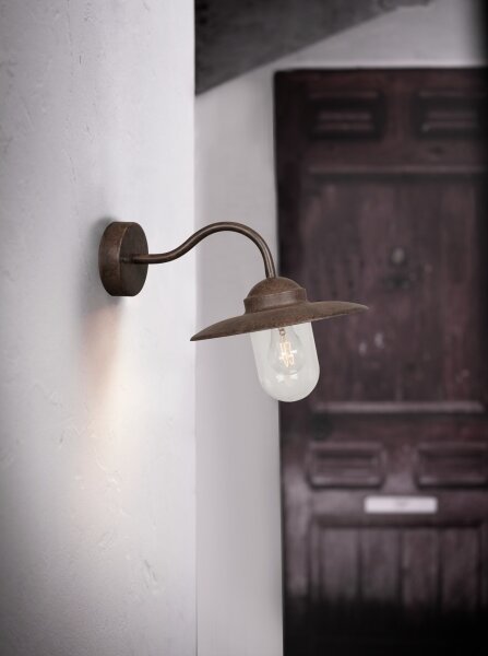 Nordlux - Vonkajšia nástenná lampa LUXEMBOURG 1xE27/60W/230V IP54 hnedá/patina
