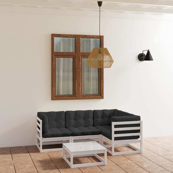 Maison Exclusive - 5-dielna záhradná súprava s podložkami, borovicový masív