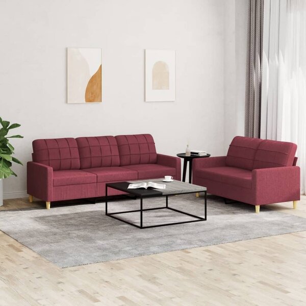 Maison Exclusive – 2-dielna sedacia súprava s vankúmi, vínovoervená látka