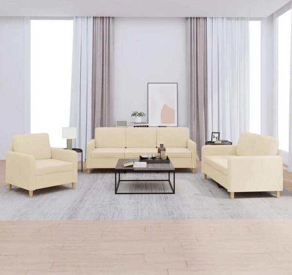 Maison Exclusive – 3-dielna sedacia súprava s vankúmi, krémová látka