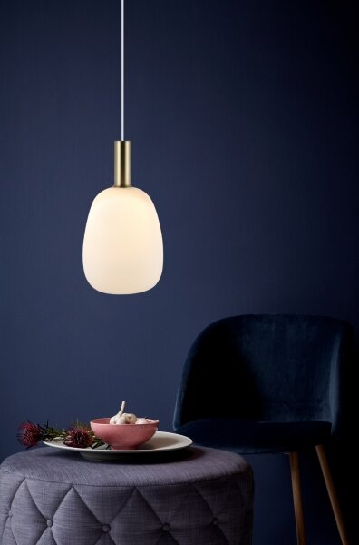 Nordlux - Luster na lanku ALTON 1xE27/60W/230V biela/čierna/mosadz