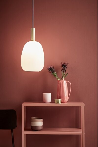Nordlux - Luster na lanku ALTON 1xE27/60W/230V biela/čierna/mosadz