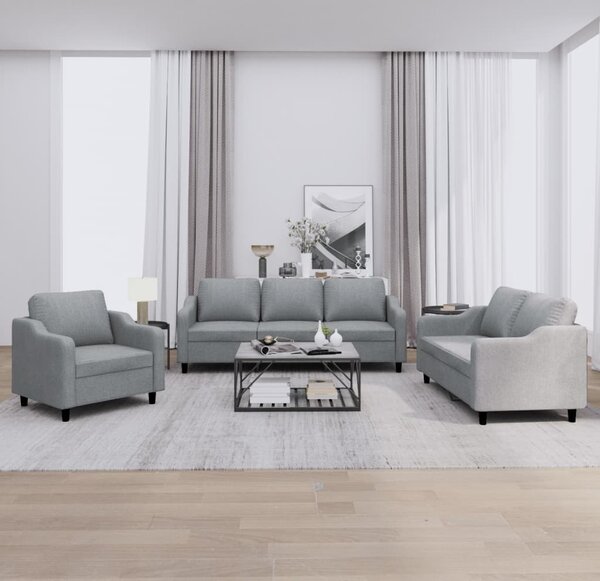 Maison Exclusive – 3-dielna sedacia súprava s vankúmi, svetlosivá látka