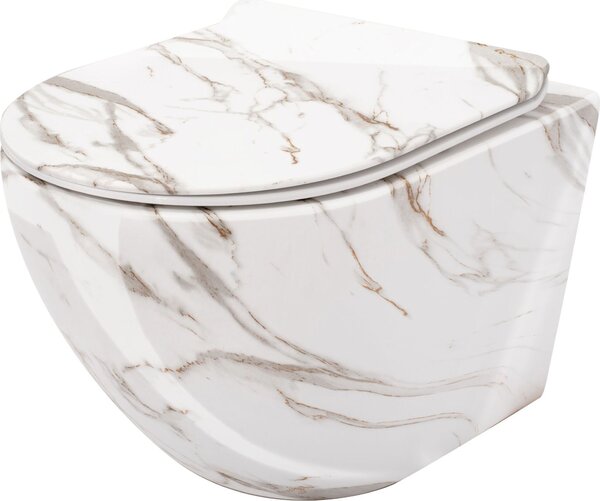 Závesná WC misa Rea CARLOS Duroplast Lava Shiny
